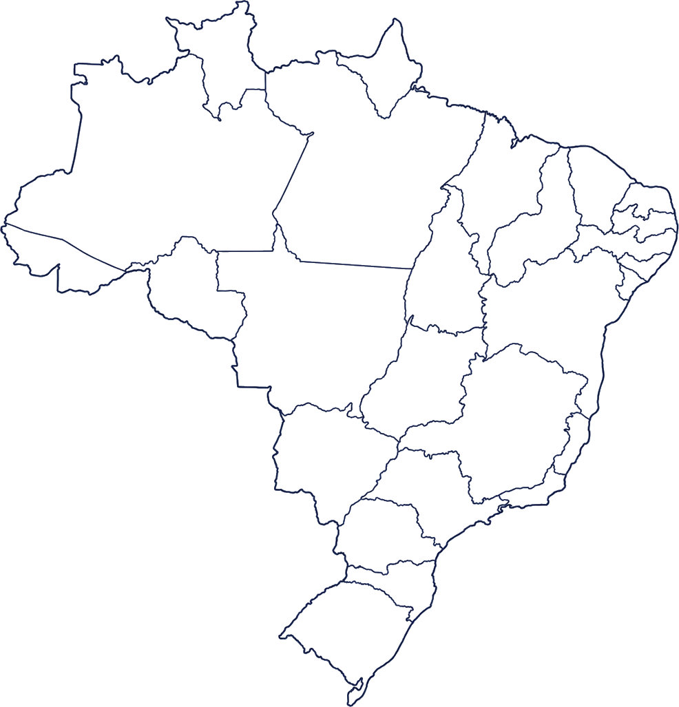 Mapa do Brasil com os ativos da HRZ Energia